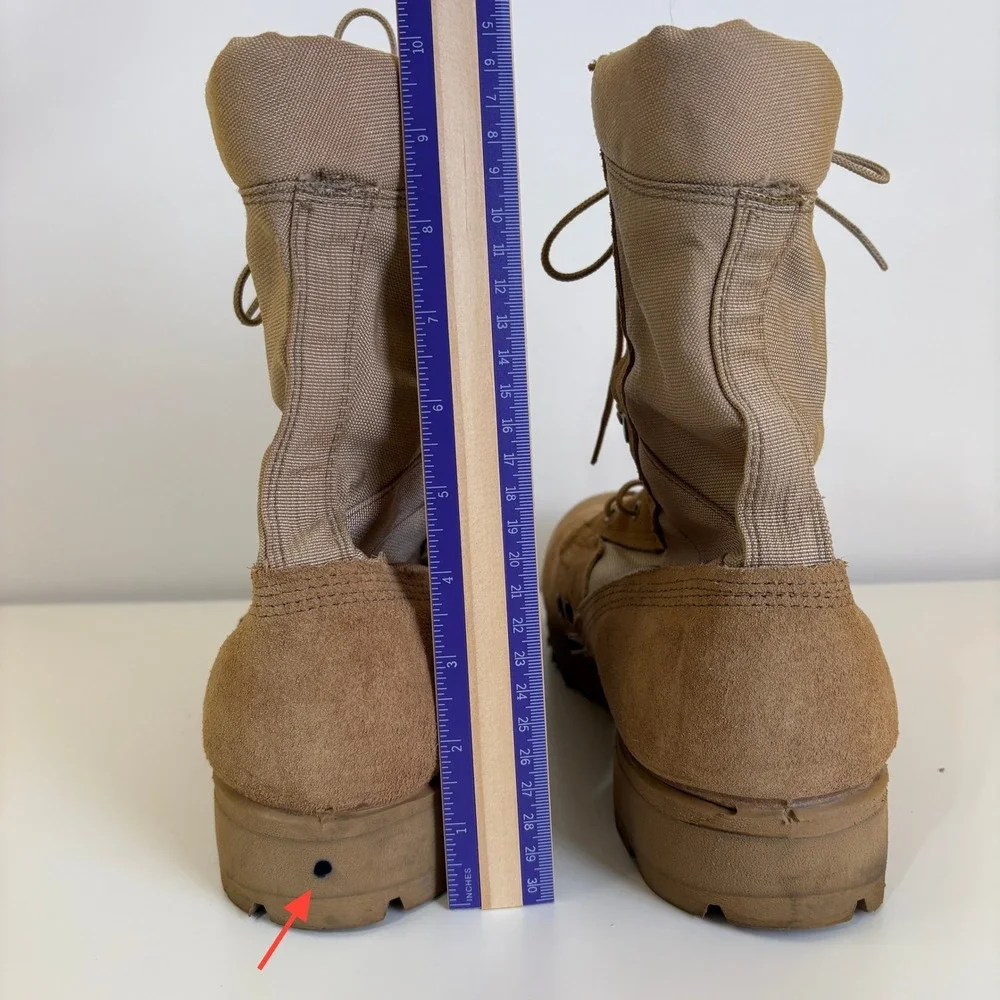 Military Combat Boots Mens Size‎ 12R Tan Suede Vibram Sole Tactical Desert Army